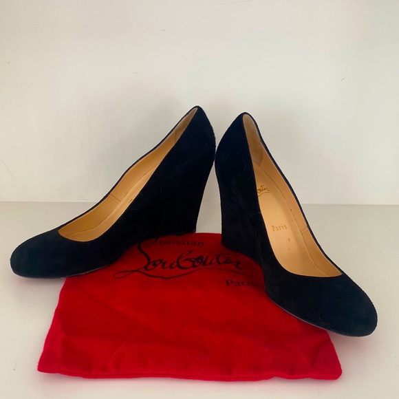 Christian Louboutin Suede Wedges🌹💋 - Picture 1 of 9
